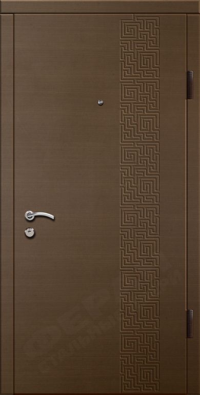 Входная дверь Стандарт 90 960x2050 Правая, Снаружи: Сложный рисунок Ф201 Венге горизонт серый, Внутри: Сложный рисунок Ф201 Венге горизонт серый