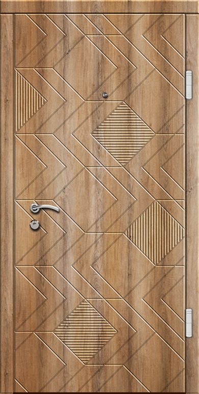 Входная дверь Стандарт 80 960x2050 Правая, Снаружи: Обычный рисунок Ф111 Секвойя, Внутри: Обычный рисунок Ф111 Секвойя