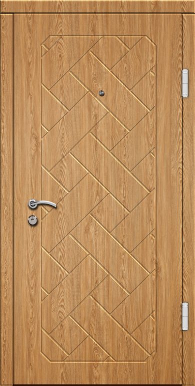 Входная дверь Престиж 120 960x2050 Правая, Снаружи: Обычный рисунок Ф119 Ель карпатская, Внутри: Обычный рисунок Ф119 Ель карпатская